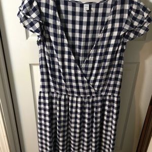 Old Navy Navy and White Checkered Dress